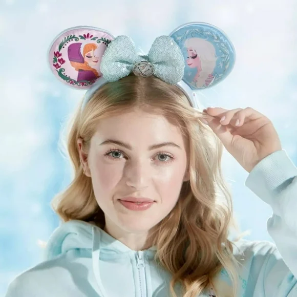 Disney Frozen 10th Anniversary Elsa Anna Olaf Mickey Minnie Ears Headband - Picture 1 of 7